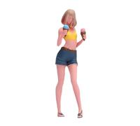 HuadaXtai Figurine de Fille à L'échelle 1:64, Décor de Trains et D'architecture, Micro-figurine Peinte à La Main