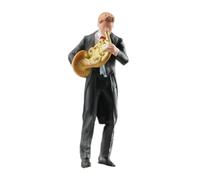 HuadaXtai Figurine de groupe 1/64, accessoire de photographie pour petites personnes, jeu de rôle, dioramas pour scène de bricolage, jardin de fées, aménagement, Joueur de Cor Français