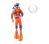 HuadaXtai Figurine de Plongeur Décoration D'Aquarium Accessoire pour Bac à Poissons Ornement Subaquatique Modèle En PVC avec Balle Appropriée pour Scènes sous-, Orange 3.5 X 3.2 X 12.2 Cm