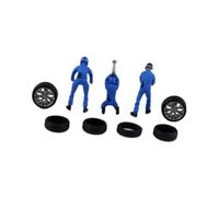 HuadaXtai Figurines miniatures à l'échelle 1/64, modèle de diorama, personnage de mécanicien automobile, pour scène de bricolage, Bleu