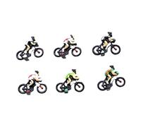 HuadaXtai Figurines miniatures de cyclisme 6x1/87 personnes, jardin féerique, jeu de simulation, disposition des modèles de vélo, artisanat peint à la main