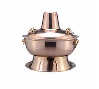 HuadaXtai Hotpot en Acier Inoxydable Brûleur Marmite Cocotte Chaudière avec Chauffage par Combustion et Base Stable Adapté aux Restaurants Repas Familiaux Réunions en Plein Air, Or Rose, 28 Cm