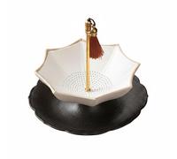 HuadaXtai Infuseur Céramique Passoire à Thé Filtre Parapluie Maillage Précis Design Distinctif Rangement Pratique Convient pour Accueil Invités Instant de Calme, Blanc, Blanc