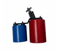 HuadaXtai Instrument de Percussion Bongo Tambour Double Jumeaux Appareil Rythmique avec Système de Serrage Ajustable et Support Résistant Surface Connectée, Rouge, Bleu