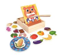 HuadaXtai Jeu D'alimentation Animale, Jouet de Tri D'aliments En Bois pour Enfants D'âge Préscolaire, Jeu D'association de Cuillères pour Le Dév