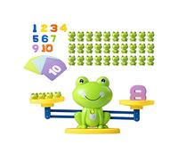 HuadaXtai Jeu de Mathématiques D'équilibre de Grenouille, Jouets éducatifs, Activités d'apprentissage pour Filles, Cadeaux de Vacances, Vert 38 Poids