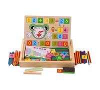 HuadaXtai Jeux de Mathématiques En Bois, Coffret de Bâtonnets à Compter, Blocs de Bois pour L'addition et La Soustraction Des Nombres, Idéal pour Développer
