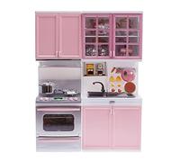 HuadaXtai Jouets en Plastique de Cabinet de Cuisine Faisant Semblant de Cuisine de Simulation de Jeu d'enfants, Rose