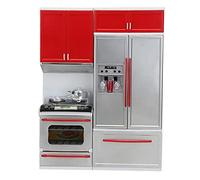 HuadaXtai Jouets en Plastique de Cabinet de Cuisine Faisant Semblant de Cuisine de Simulation de Jeu d'enfants, Rouge