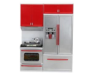 HuadaXtai Jouets en Plastique de Cabinet de Cuisine Faisant Semblant de Cuisine de Simulation de Jeu d'enfants, Rouge