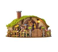 HuadaXtai Kit Assemblage en Bois Style Cottage Lampe Interactive Clôture Miniature pour Exposition sur Meuble