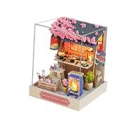 HuadaXtai Kits de Maisons de Poupées Miniatures, Mini Modèle de Maison Fait Main, Jouets Artisanaux en Bois pour Cadeau d'anniversaire pour Adultes, Maison de Nouilles Sakura