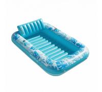 HuadaXtai Lit Flottant Gonflable Hamac d'eau Matelas Relax Transat Flottant avec Base Moelleuse et Porte-Boissons PVC Épais Stable Sécurité Renforcée par Cordes, Bleu