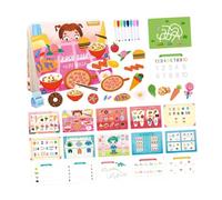 HuadaXtai Livre D'autocollants pour Les Tout-petits Livre de Jouets à éducation Préscolaire Book Early Education Quiet Livre pour Préscolaire, Thème de La Vie