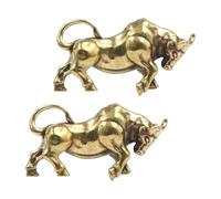 HuadaXtai Lot de 2 Porte-clés Pendentifs En Laiton En Forme de Bœuf, pour La Chambre à Coucher
