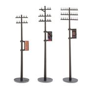 HuadaXtai Lot de 3 Poteaux électriques et Téléphoniques à L'échelle 1/87 - Accessoires de Décor et de Construction