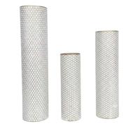 HuadaXtai Lot de 3 vases de sol en céramique pour fleurs, pots de fleurs et compositions florales, à poser sur une étagère dans le salon, Blanc