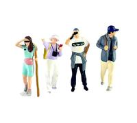 HuadaXtai Lot de 4 figurines diorama 1/64, ensemble de chemins de fer miniatures, figurines de camping, modèle de rue pour enfants et adultes