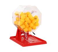 HuadaXtai Lotto Ball Machine avec Une Cage de Jeu à La Main et Des Balles pour La Sélection Des Nombres, Boules Jaunes Rouges
