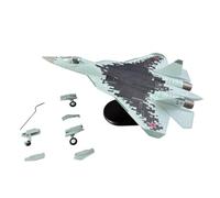HuadaXtai Maquette Avion Statique Réplique Avion de Chasse Miniature Modèle avec Socle Alliage et Fuselage Profilé Ailes en Flèche, 1/100 SU57 Camouflage Numérique, Version Interchangeable