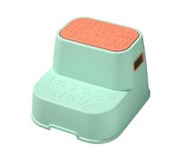 HuadaXtai Marchepied Double pour Tout-petits, Tabouret Antidérapant Stable à 2 Marches, Repose-pieds Portable, pour Toilettes, Cuisine et Apprentissage de La Pr, VERT