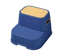 HuadaXtai Marchepied Double pour Tout-petits, Tabouret Antidérapant Stable à 2 Marches, Repose-pieds Portable, pour Toilettes, Cuisine et Apprentissage de La Pr, Bleu