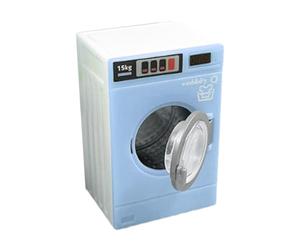HuadaXtai Mini Lave-Linge Jouet Machine à Laver Miniature Appareil Électroménager Imitation Instrument Éducatif Développement Motricité Adapté aux Scènes, Bleu