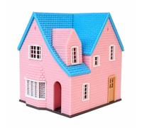 HuadaXtai Mini Maison Décorative Miniature Maison Maquette Villa Figurine Modèle Résidentiel Deux Niveaux Toit à Pignon en Plastique Préassemblée Adaptée aux