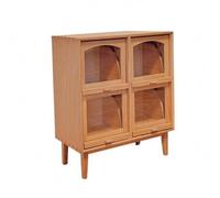 HuadaXtai Miniature Coffre de Rangement pour Maison de Poupée Style Meuble Rétro à Quatre Cases Ouvertes Construction en Bouleau Adapté aux Accessoires et Espaces de Jeu Miniature 1 12, Bois Clair