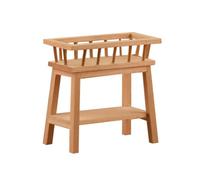 HuadaXtai Miniature Présentoir Table Support Meuble Étagère en Bois de Bouleau avec Lisses Ouvertes et Pieds Stables Plateau Rectangulaire avec Tablette Aspect