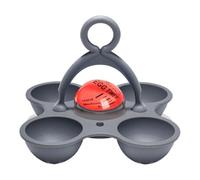 HuadaXtai Minuteur pour œufs, Accessoire de Cuisine Compact, Léger et Robuste avec Support pour œufs pour Faire Bouillir Des œufs Durs, Moyens et Mous, Gris Rouge