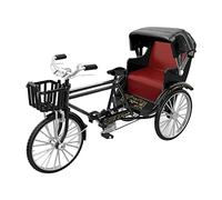 HuadaXtai Modèle Réduit de Tricycle à L'échelle 1/12, Pousse-pousse à Trois Roues Décoratif pour Maisons de Poupées, noir