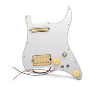 HuadaXtai Music Pickup Panel Plaque Micro Guitare Pickguard Chargé Mini Humbucker Humbucker Plaque Pré-câblée en PVC Commutateurs Déphaseurs Coil Split Suitable pour Rock Blues Scènes Live, Jaune