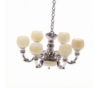 HuadaXtai Ornement Ppée Élégant Polyvalent, Lustre Miniature en Alliage, Suspendu, accrochage Décorative Miniature, pr s Artinaux, Argent