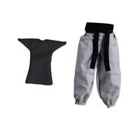 HuadaXtai Pantalon de Poupée Mâle 1/12 pour Des Figures de 6 Pouces avec Ceinture, Pantalon Gris et Chemise