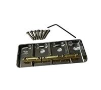 HuadaXtai Pont de Chevalet pour Guitare Basse 6 Cordes Composant Métallique Solide avec Sillet Réglable et Tiges Outil de Remplacement Pratique Adapté Aux Passi, auréé