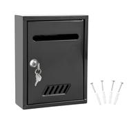 HuadaXtai Porte-journaux et Magazines Mural avec Serrure et Deux Clés, Style Moderne En Fer, Vertical, Idéal pour Une Entrée de Maison Ou Un Bureau, Noir