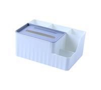 HuadaXtai Porte-mouchoirs Boîte à Mouchoirs Support de Mouchoirs Organisateur de Bureau Multifonction En Pp avec Compartiments de Rangement et Support Téléphone, blanc, 24.6 cm x 17 cm x 10.8 cm