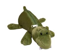 HuadaXtai Pot à Crayons en Peluche pour Maquillage et Papeterie avec Fermeture éclair pour Enfants, Crocodile