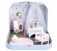 HuadaXtai Ppée Portable da Une Valise Éclairage Ppée Portable da Valise Pastel Chambre Miniature Mobilier pr Enfants, Souris