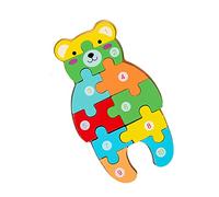 HuadaXtai Puzzle Animal En Bois Bébé Toldder Enfants D'âge Préscolaire Jouets D'éducation Précoce, Ours, planche 10cmx21.5cm