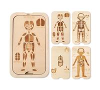 HuadaXtai Puzzle Corporel en Bois, Jouet éducatif Portable à 4 Couches pour L'apprentissage Précoce