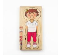 HuadaXtai Puzzle Corps Humain Enfant Multilayer Découverte Anatomie en Bois Couches Superposées Squelette Organes Muscles Peau Jeu Sensoriel Éducatif pour Tout, Puzzle du Corps Humain - Fille