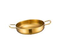 HuadaXtai Ramen Pot en Acier Inoxydable avec Double Poignée pour Préparation de Soupe Ramen Nouilles Instantanées et Porridge Chauffage Rapide et Facile à, 20 Cm Or