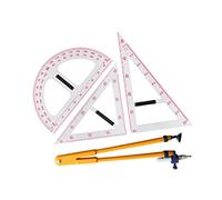 HuadaXtai Règle Géométrique Mathématique avec Poignée Amovible - Outil de Dessin - Matériel Pédagogique - Grand Outil de Mesure Géométrique pour Enseignants - I, Ensemble de quatre pièces