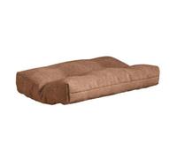 HuadaXtai Repose-pieds Tabouret Bas Ottoman Banc Pliant Structure en Bois en Croix Stable pour un Soutien Fiable Assise Rembourrée, Array, Marron, Housse Amovible, Rembourrage En Coton Floconné