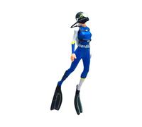 HuadaXtai Résine 1/64 Modèle Figure Peinte à La Main Sable Table Ornement Plongée Personnage Modèle Personnage Figure pour Maison de Poupée Micro Décor, Bleu