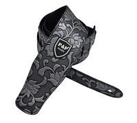 HuadaXtai Sangle Guitare Courroie Basse Ceinture Réglable Bande Instrument Cuir PU Accessoire pour Musiciens Adaptée pour Performances Musique Intérieure, argent