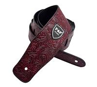 HuadaXtai Sangle Guitare Courroie Basse Ceinture Réglable Bande Instrument Cuir PU Accessoire pour Musiciens Adaptée pour Performances Musique Intérieure, Bourgogne