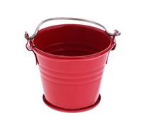 HuadaXtai Seau Miniature pour Maison de Poupée Accessoire de Jardin Godet pour Poupée Seau Robuste en Alliage Adapté à la Collection Jeu Maison de Poupée 1/12, Rouge